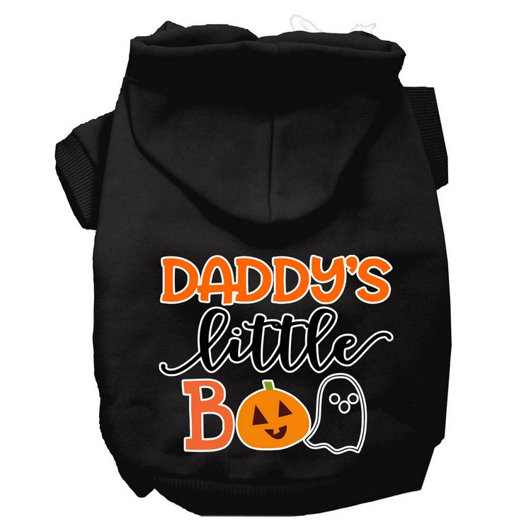 Daddy's Little Boo Screen Print Dog Hoodie Black XXXL